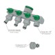 Adaptador Manguera Plastico 3/4" - 1" 4 Vias, Distribuidor 4 vias, Divisor Manguera, Ajuste Independiente, Tomas 1/2+Adaptador