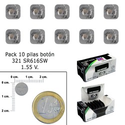 Pila Boton Oxido De Plata 321 / SR616SW (Caja 10 Pilas)