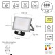 Foco Led Plano 10 Watt. Luz Blanca 4000º K IP 65 800 Lumenes Con Sensor de Presencia