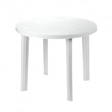 Mesa Resina Blanca Diametro 90 cm.