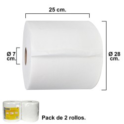 Rollo Papel Secamanos Industrial 800 Servicios Por Rollo (2 Rollos)