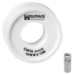 Cinta PTFE Wolfpack 12 mm. x 10 m. (Paquete 10 Rollos)