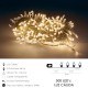 Guirnalda Luces Navidad 300 Leds Color Blanco Calido. Luz Navidad Interiores y Exteriores Ip44. Cable Transparente.