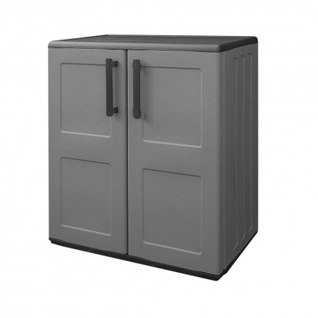 Armario Resina Bajo 68x37x84 cm. Color gris oscuro.