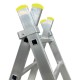 Escalera Aluminio 2 Tramos Mecanica 14 Peldaños. Plegable, Telescópica, Antideslizante, Resistente