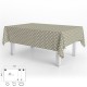 Mantel Hule Rectangular Topos Beige Impermeable Antimanchas PVC 140x250 cm. Recortable Uso Interior y Exterior